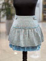 دامن پایین گیپور آبی زنانه