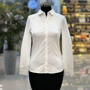 شومیز سفید زنانه تترون کشی پنسدار