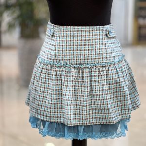 دامن پایین گیپور آبی زنانه