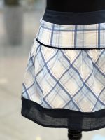 دامن آبی چهارخونه زنانه