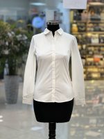 شومیز سفید زنانه تترون کشی پنسدار