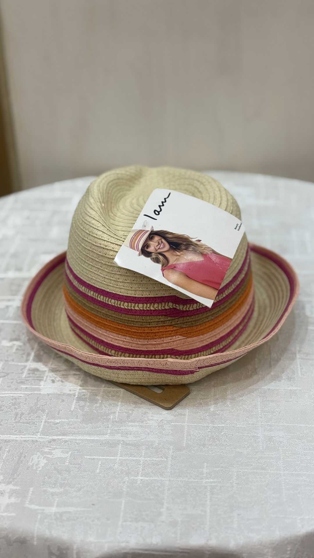 کلاه حصیری چند رنگ برند I Am