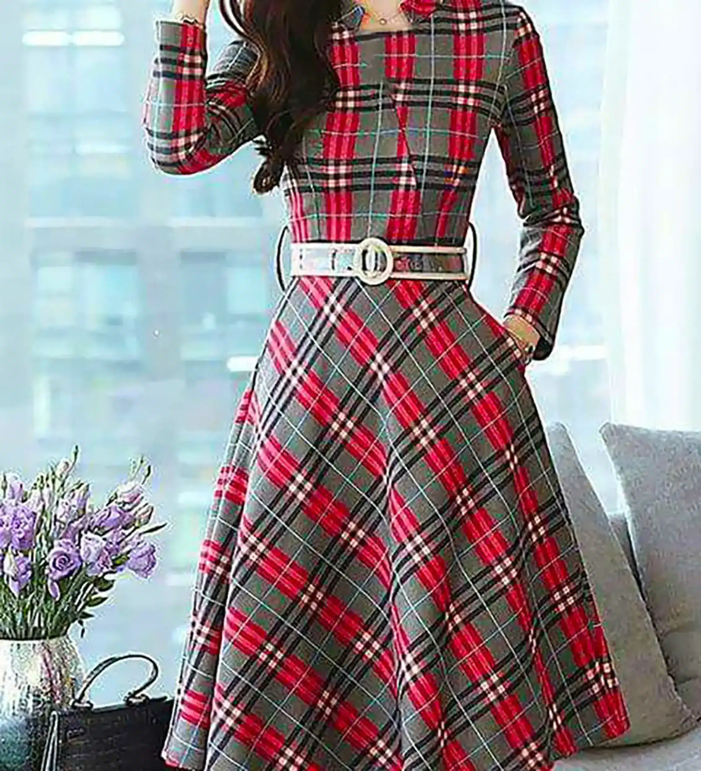 پیراهن فلانل زنانه به سبک استریت