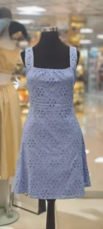 پیراهن مجلسی خامه‌ دوزی آبی